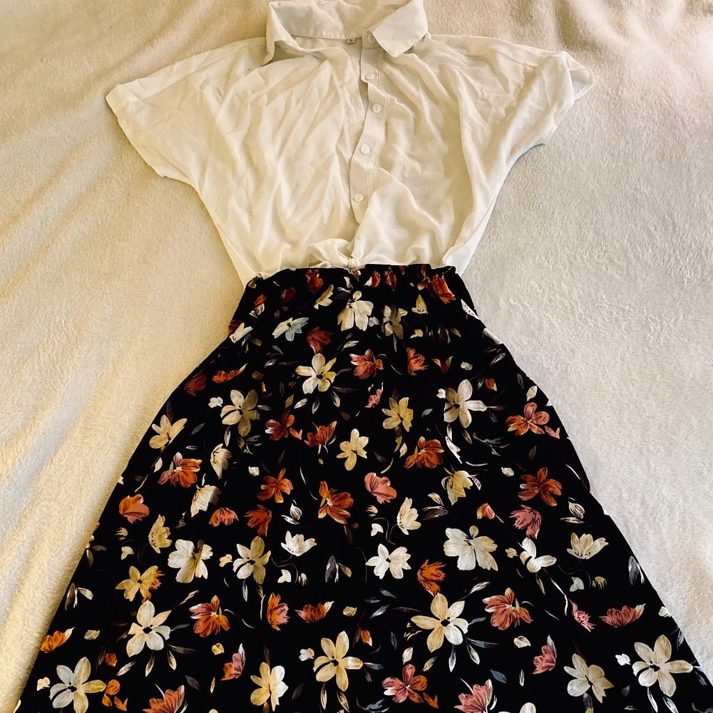 Maxi Floral Button-down Dress